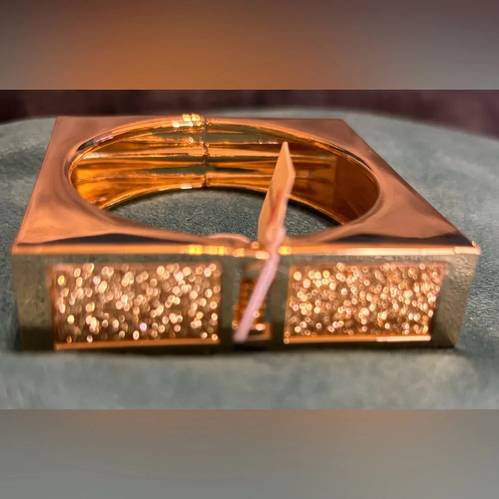 Sophisticated Gold Fashion Square Cuff Bangle